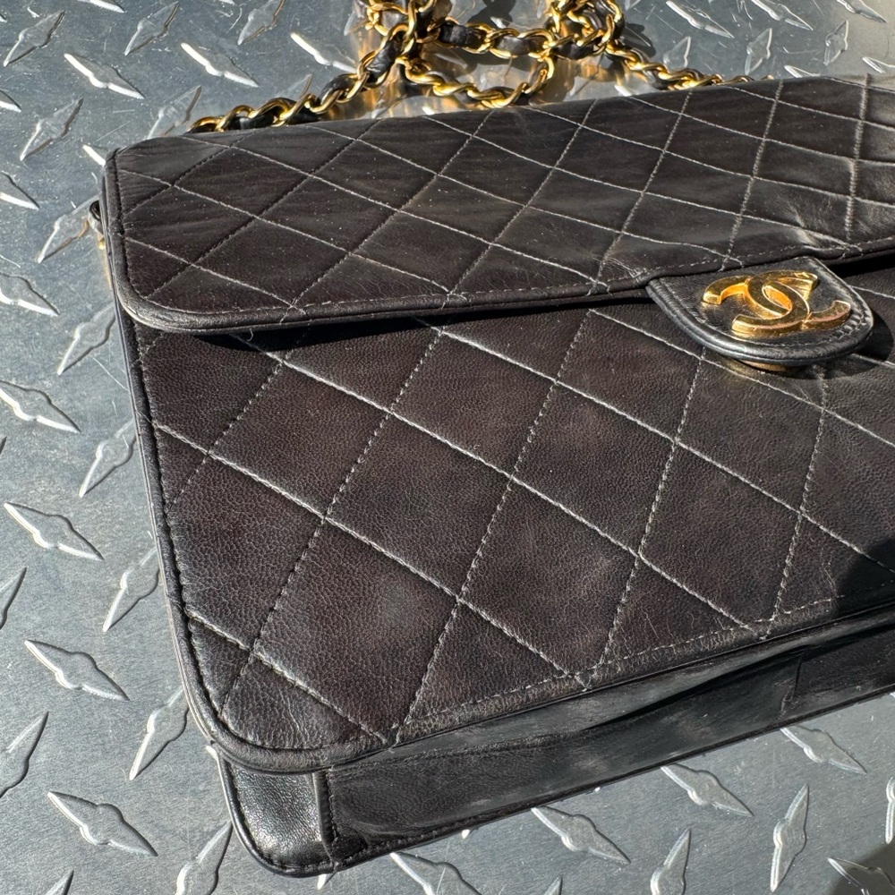 Chanel Vintage Lambskin Single Flap in Brown GHW - Picture 4 of 13